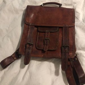 Leather messenger bag